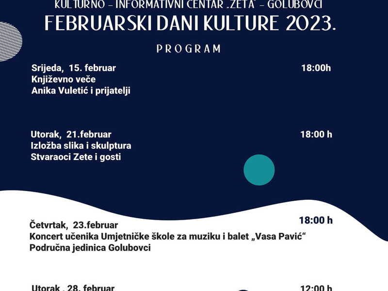 februarski dani kulture zeta 2023